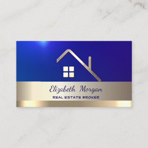 Elegant Real Estate Broker House Gold Roof  Business Card