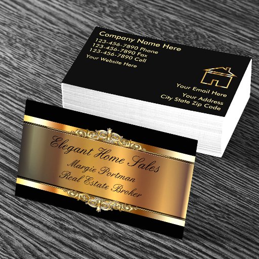 Customizable Elegant Real Estate Business Cards