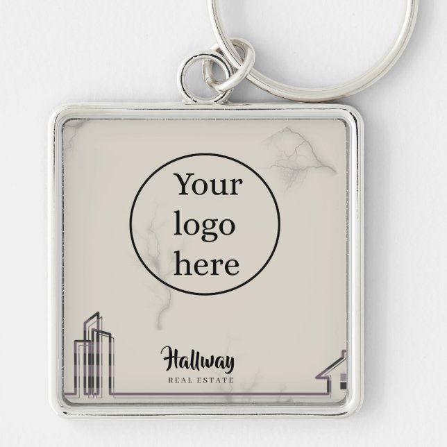 Elegant Real Estate Business Promotional Keychain (Front)
