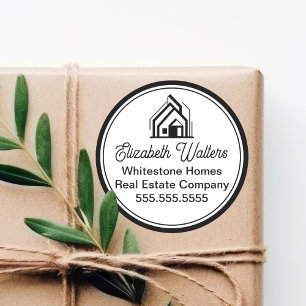 Elegant Real Estate Company Customized Realtor Classic Round Sticker