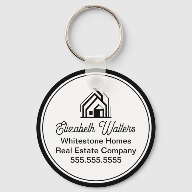 Elegant Real Estate Company Customized Realtor Keychain (Front)