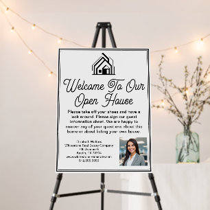 Elegant Real Estate Company Open House Welcome Foam Board
