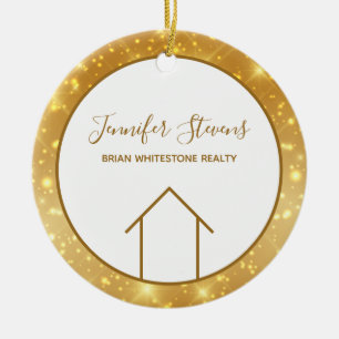 Elegant Real Estate Company Personalized Realtor Ceramic Ornament