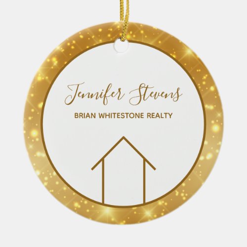 Elegant Real Estate Company Personalized Realtor Ceramic Ornament