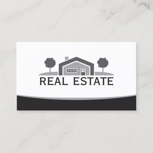 Elegant Real Estate House Logo Realtor Business Card