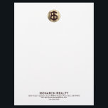 Elegant Real Estate Letterhead<br><div class="desc">Make a lasting impression with this Elegant Real Estate Letterhead, specially designed for real estate agencies, agents, and brokers. The design exudes professionalism and sophistication with its clean and modern layout. The luxurious logo adds a touch of elegance, while the text in the lower thirds allows full customization, making it...</div>