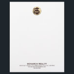 Elegant Real Estate Letterhead<br><div class="desc">Make a lasting impression with this Elegant Real Estate Letterhead, specially designed for real estate agencies, agents, and brokers. The design exudes professionalism and sophistication with its clean and modern layout. The luxurious logo adds a touch of elegance, while the text in the lower thirds allows full customization, making it...</div>