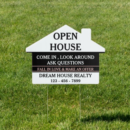 Elegant Real Estate Open House Sign