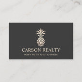 Elegant Real Estate Pineapple Logo Business Card (Front)