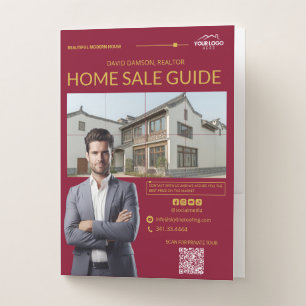 Elegant Real Estate Realtor Photo Business Logo  Pocket Folder