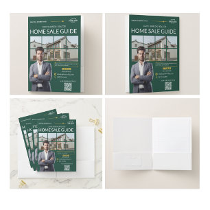 Elegant Real Estate Realtor Photo Business Logo Pocket Folder