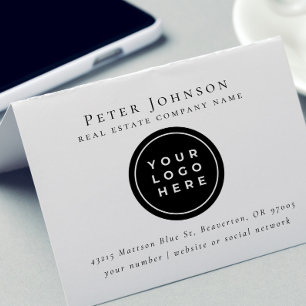 Elegant Real Estate Round Logo Name Address Rubbe Rubber Stamp