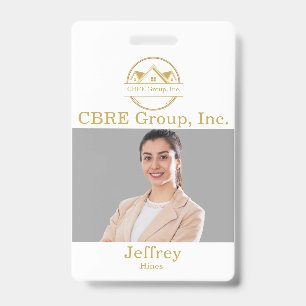 Elegant Real Estate white and gold custom logo Badge