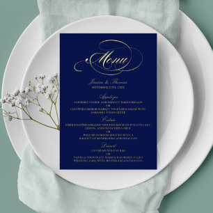 Elegant Real Foil Pressed Wedding Menu Cards