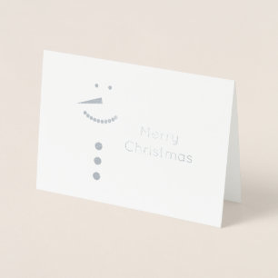 elegant real gold foil Merry Christmas snowman Foil Card