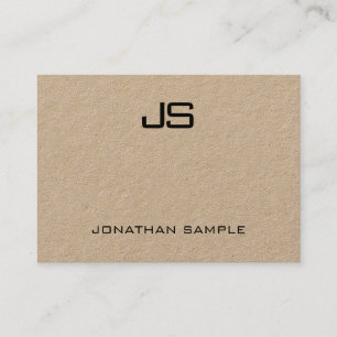 Elegant Real Kraft Paper Modern Monogram Template Business Card