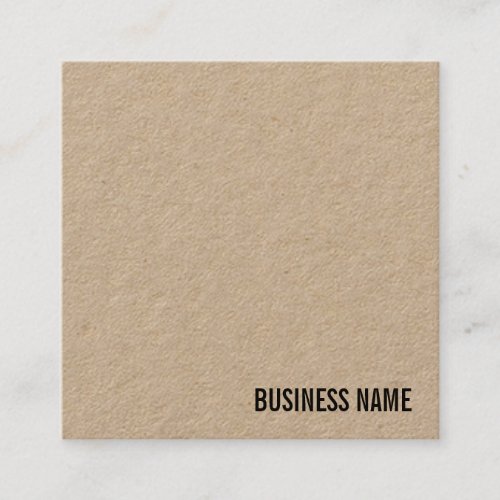 Elegant Real Kraft Paper Template Professional Square Business Card