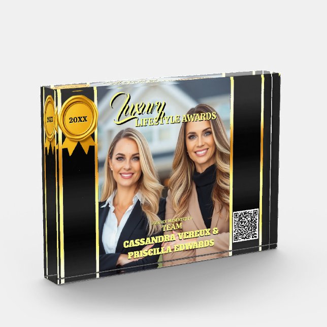 Elegant realtor award black gold photo logo chic (Left)