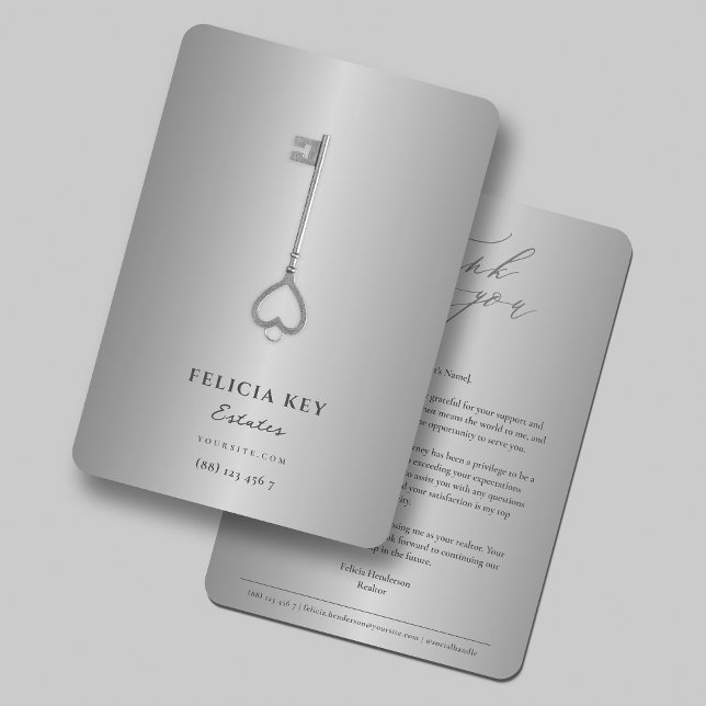 Elegant Realtor Real Estate Silver Key Appreciate Thank You Card (Elegant Realtor Real Estate Silver Key Appreciate Thank You Card
)