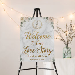 Elegant Reception Gold Wedding Welcome Sign