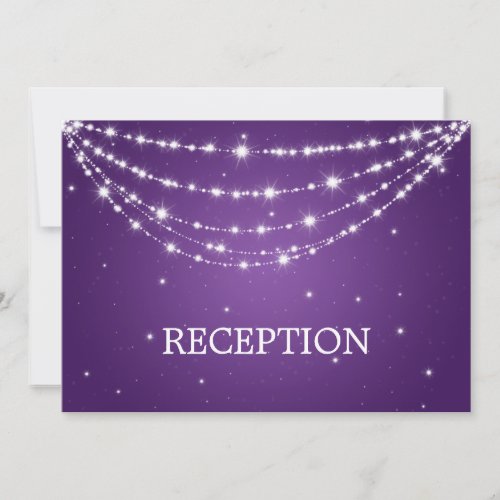 Elegant Reception Sparkling Chain Purple Custom Announcement