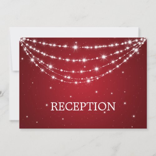 Elegant Reception Sparkling Chain Red Invitations