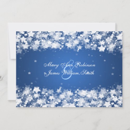 Elegant  Reception Star Dazzling Stars Blue Custom Invitation