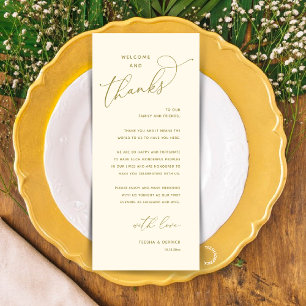 Elegant Reception "Welcome and Thanks" Guest Card
