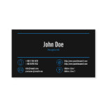 Elegant Receptionist Logo Blue Lines Icons Black Business Card Elegant Receptionist Logo Blue Lines Icons Black Business Card