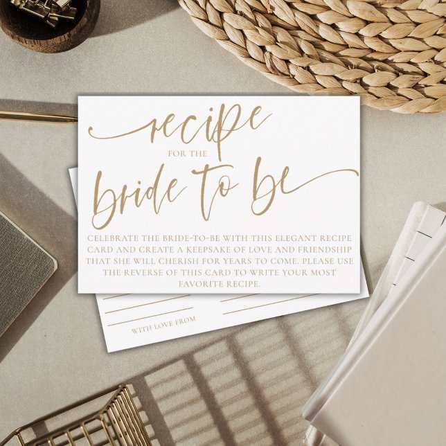 Elegant Recipe Bride to Be Calligraphy Enclosure Card (Creator Uploaded)