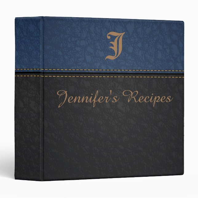 Elegant Recipe Leather 3 Ring Binder (Front/Spine)