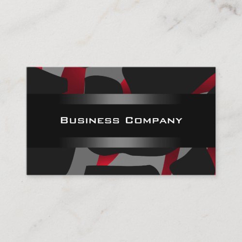 Elegant Red Abstract Black Business Card Company