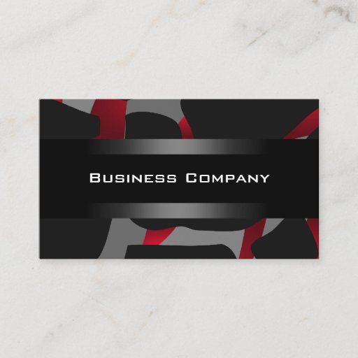 Customizable Elegant Red Abstract Black Business Card Company