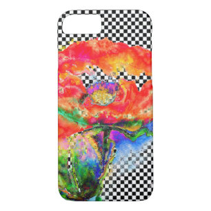 Elegant red abstract floral watercolor painting iPhone 8/7 case