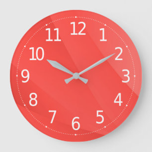 Elegant Red Abstract Geometric Background   Large Clock