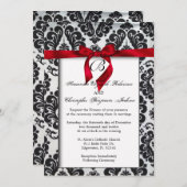 Elegant Red Accent Wedding Invite (Front/Back)
