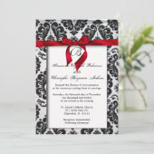 Elegant Red Accent Wedding Invite (Standing Front)