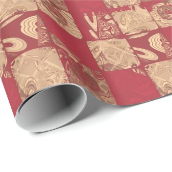 Elegant Red And Beige  Color Block Gift Wrap by Gingezel at Zazzle