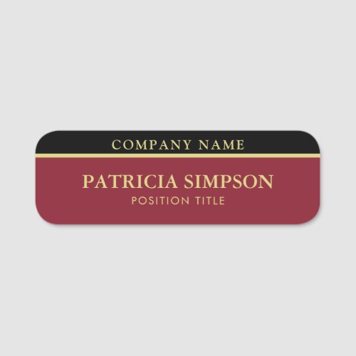 Elegant Red and Black A Pop Of Color And Energy Name Tag