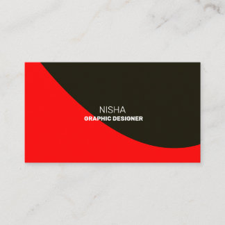 Elegant Red and Black Abstract Contemporary Modern Business Card
