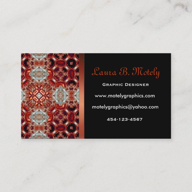 Elegant Red and Black Business Card (Front)