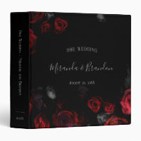 Elegant Red and Black Floral Wedding Planner