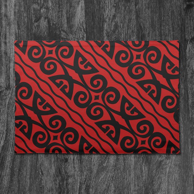 Elegant Red And Black Modern Cloth Placemat (Creator Uploaded)