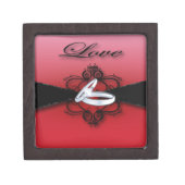 Elegant Red and Black  Premium Wedding Ring Box (Front)