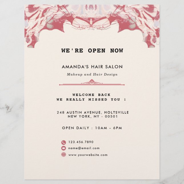 Elegant Red and Black Watercolor Flyer (Front)