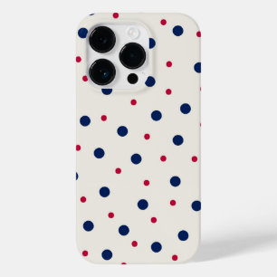 Elegant Red and Blue Polka Dots Case-Mate iPhone 14 Pro Case