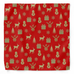 Elegant red and gold christmas bandana
