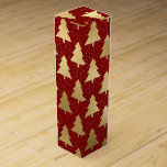 Elegant Red and Gold Christmas Tree Wine Box<br><div class="desc">This elegant red and gold Christmas tree wine box features a festive repeating pine tree pattern with shimmering gold accents on a rich red background. Perfect for holiday wine gifting, Christmas hostess presents, dinner party favors, corporate holiday gifts, and seasonal bottle packaging. A stylish and festive way to present wine,...</div>