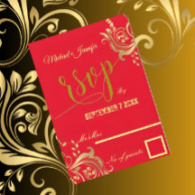 Elegant Red And Gold Custom Design Wedding