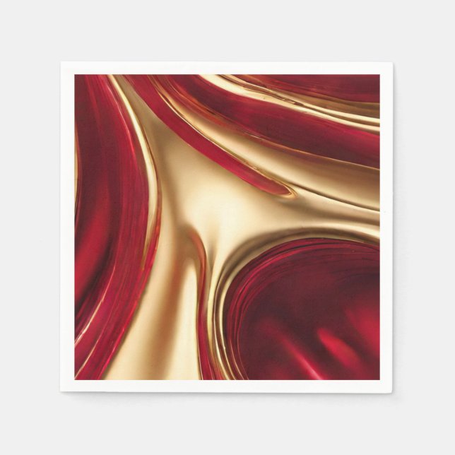 Elegant -Red and Gold- Napkins (Front)